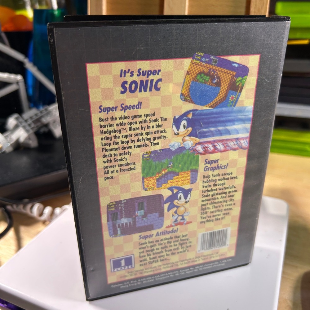 Sega Genesis Sonic The Hedgehog Not For Resale 16-Bit Cartridge With Case 1991 - Picture 3 of 3